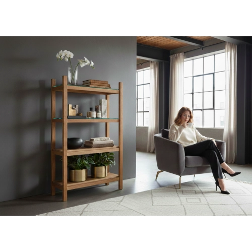 REGAŁ NA KSIĄŻKI  DREWNO LITE DĄB JESION OLCHA RNK-18